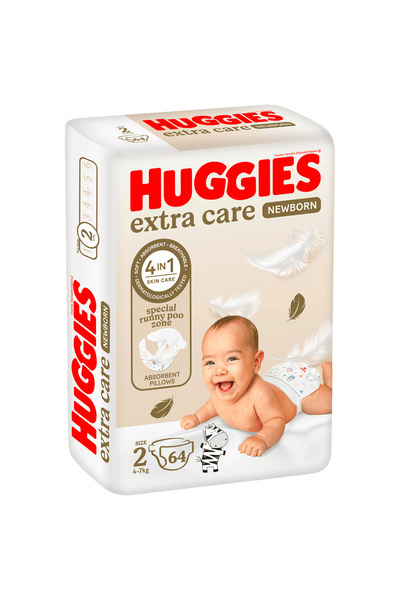 Huggies Size (2) Small 4 - 6 kg Jumbo Pack 64 Diapers
