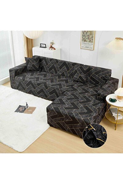 JOJO HOME Set huse elastice pentru coltar, negru, HEJ-56
