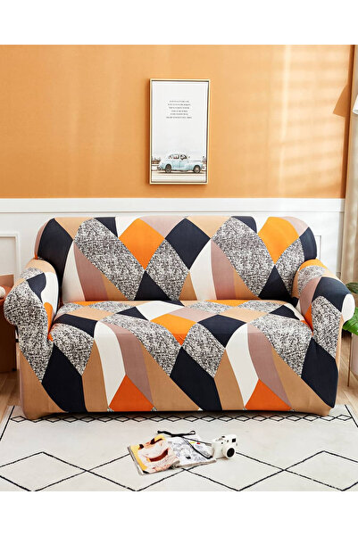 JOJO HOME Husa elastica moderna pentru canapea 3 locuri, spandex / poliester,...