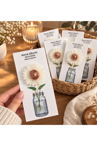 Genel Markalar ynctrend 20Adet Kartlı Papatya Mum Söz-Nişan-Nikah-Bebek Hediy...