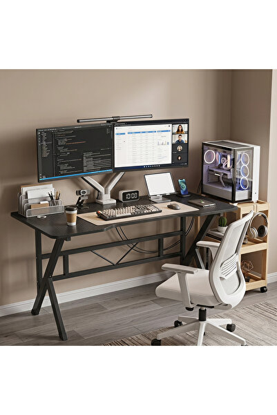 DASEN 100*55cm Ergonomic K shaped Game Table, Study Desk, Office Table Spacio...
