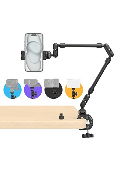 SmallRig Braț articulat cu clemă de birou Magic Arm 56cm, articulație dublă c...