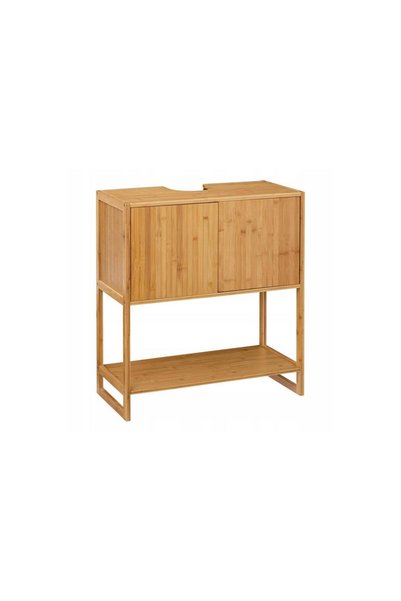 Aria Trade Έπιπλο νιπτήρα από μπαμπού με ράφι, 69.8x33.5x80.2 εκ.