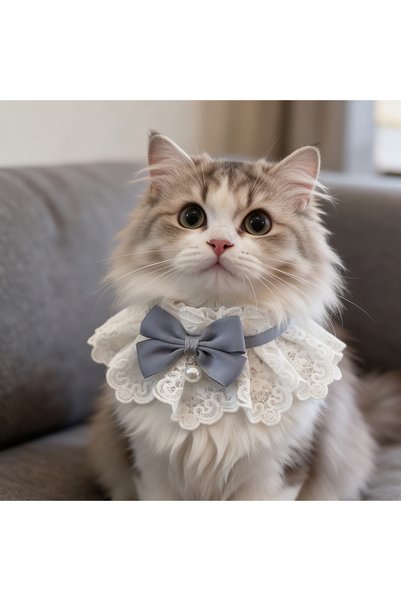 Generic Brand Cute Bow Tie Pearl Cat Collar – Adjustable Pet Bowtie Collar fo...