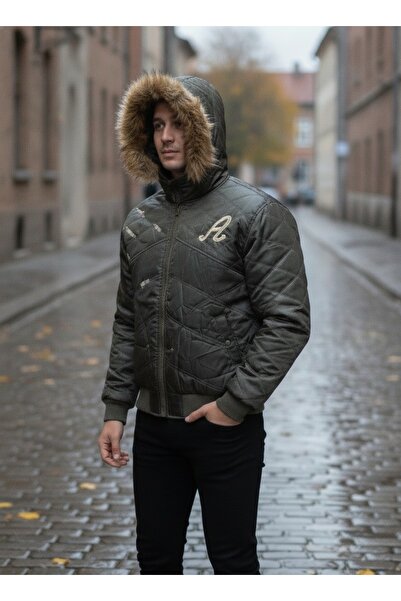 MILANO COLLECTION Vintage men's jacket from the 2000s, Quilted bomber with de...