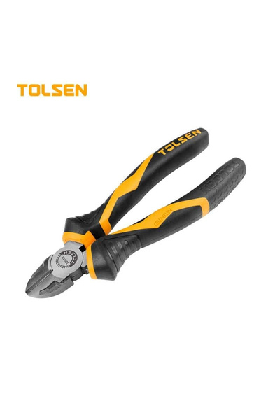 TOLSEN Diagonal Cutting Plier Cr-V Soft Grip Handle Black 180mm(7inch)