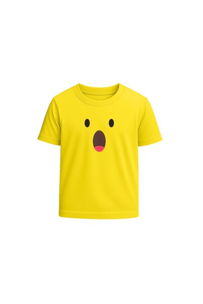 PRINTSHOP4ME Adult Yellow Smiley Face T-Shirt - Unisex Round Neck Short Sleev...