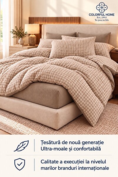 COLORFUL HOME Double Duvet Cover Set , with Stretchy, 4 pieces, new generatio...