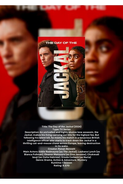 OEM Infographic Poster The Day of the Jackal, Political Thriller, 250g Cardbo...
