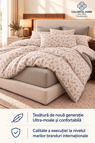 COLORFUL HOME Double Duvet Cover Set , with Stretchy, 4 pieces, new generatio...