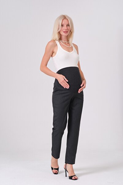BUSA Pantaloni clasici Mom Fit cu bandă elastică pentru abdomen, cu spatele t...