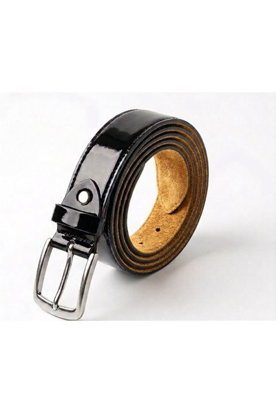 ERDOĞAN TULGAR Imported Patent Leather Stainless Buckle Width 3.5 cm Bridge-S...