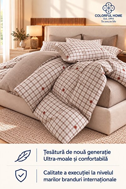 COLORFUL HOME Double Duvet Cover Set , with Stretchy, 4 pieces, thick, linen ...