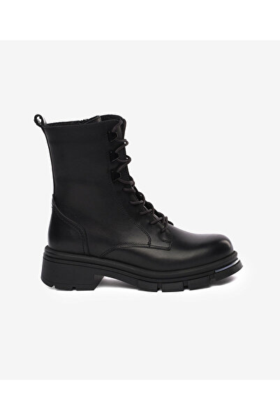Greyder Kadın Siyah Hakiki Deri Military Bot 6K2UB33981