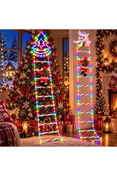 JML Instalatie LED Scara de Craciun 170cm Mos Craciun, Ren sau Brad, Lumina Multicolora