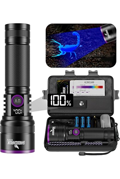 SHADOWHAWK Φακός UV 365nm S1979, 30W 4-πύρηνος, φίλτρο, φακός, μπαταρία 6000m...