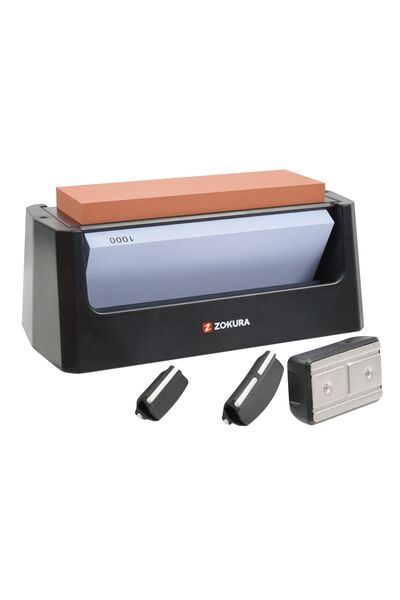 Zokura Knife sharpener, 3 stages, stones grit 400/1000/6000 -