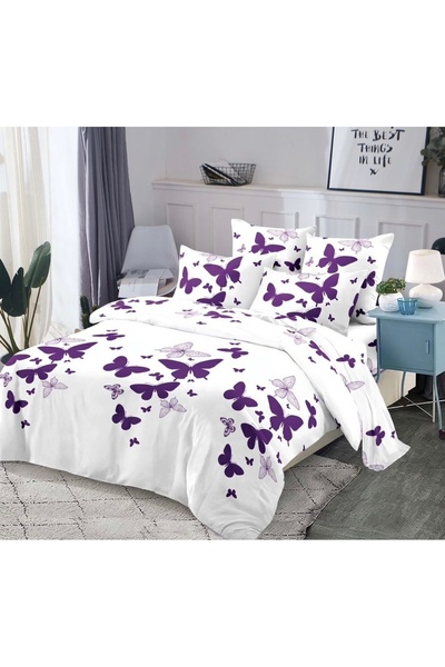 Truva Home Lenjerie de Pat Single, Finet, 4 Piese | Cearceaf cu Elastic, 140x...