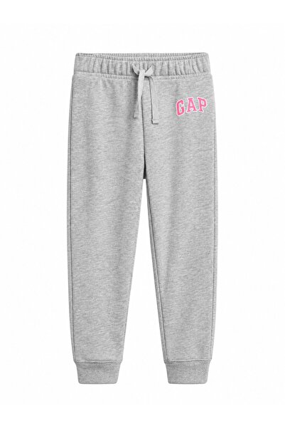 GAP Kids Gap Girls' Gray Logo Printed Jogger Sweatpants Multicolor