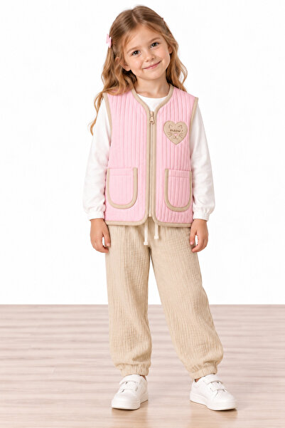 Miela Kids Vestă matlasată Little Kitty, roz bombon