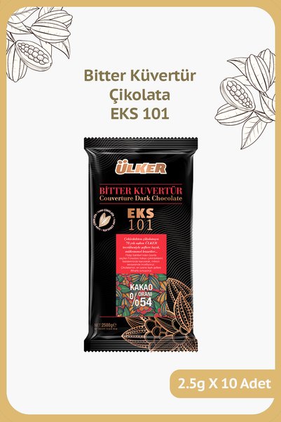 Ülker Bitter Kuvertür Çikolata - %54 Kakao Oranı - EKS 101 - 2.5kg - 10 Adet