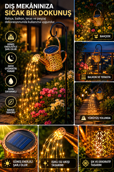 Genel Markalar Güneş Enerjili Dekoratif Çaydanlık Bahçe Lambası – Solar LED I...