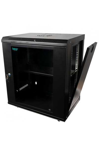 SPACE&R Dulap rack 19 " 12U SPCW-12U-400-BK-02