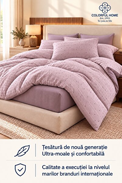 COLORFUL HOME Double Duvet Cover Set , with Stretchy, 4 pieces, new generatio...