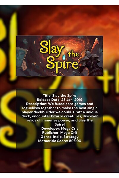 OEM Poster Infografic Slay the Spire, Joc de strategie Roguelike, Carton 250g...