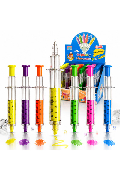 Reduceri Engros Pix 2-în-1 cu marker fluorescent, set de 36, pix cu bilă, mod...