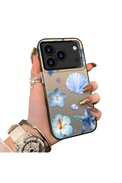 Hontinga For iPhone 17 Pro Compatible Silicone Edge Hard Back Case Sea Star P...