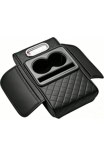 Generic Car Armrest Cushion with Cup Holder, Phone Slot, Tissue Box and Side ...