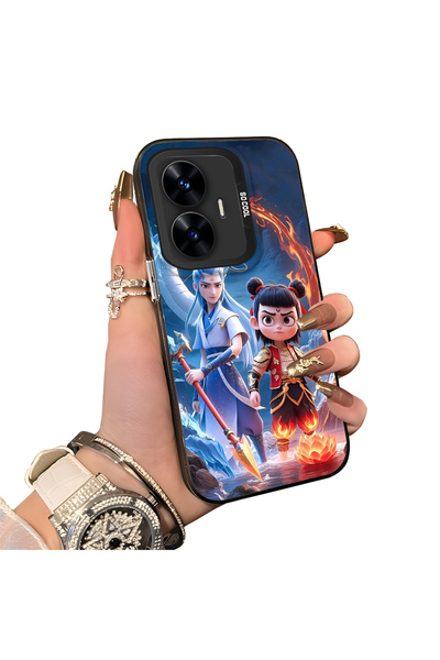 Hontinga حافظة هاتف متوافقة مع Realme C55 مصنوعة من السيليكون بحافة صلبة وخلف...