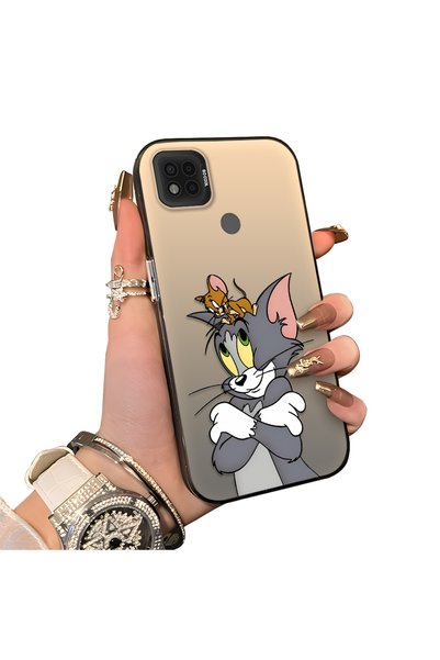 Hontinga Poco C31 Compatible Silicone Edge Hard Back Case Mouse Pattern Coupl...