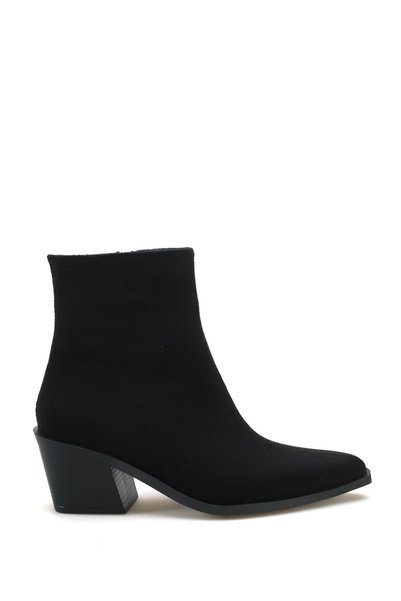 MODAADAM Women's Valore Short Heeled Boots - Black Suede