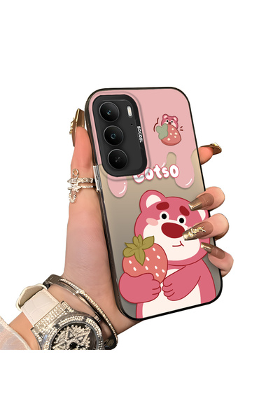 Hontinga Realme C75 Compatible Silicone Edge Hard Back Case Lotso Patterned C...