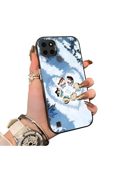 Hontinga Realme C21Y Compatible Silicone Edge Hard Back Case Anime Pattern Co...