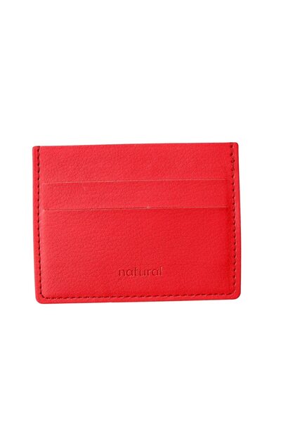 Natural Portcard cu multiple buzunare – Culoare roșie
