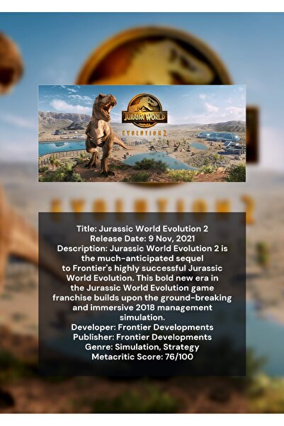 OEM Poster Infografic Evolutia Lumii Jurasice 2, Joc Video Strategie, Carton ...