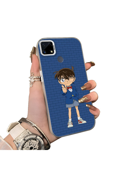 Hontinga Realme C25 Compatible Silicone Edge Hard Back Case Konan Patterned C...