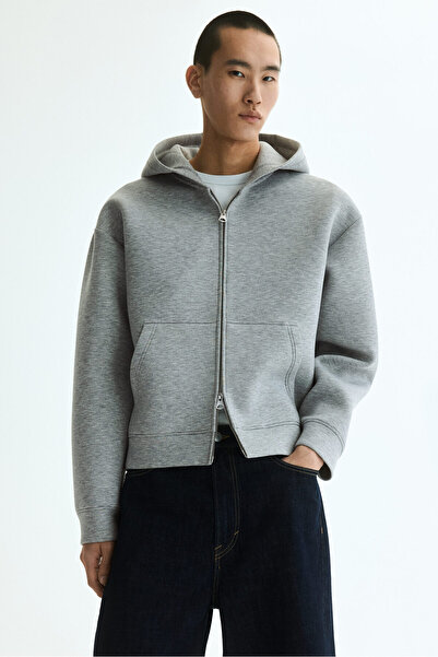 H&M Kapüşonlu ve Fermuarlı Scuba Üst Loose Fit