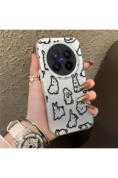 CHICASELUX حافظة Vivo X300 Pro المتوافقة مع الأطفال بتصميم أرنب لطيف، حماية ش...