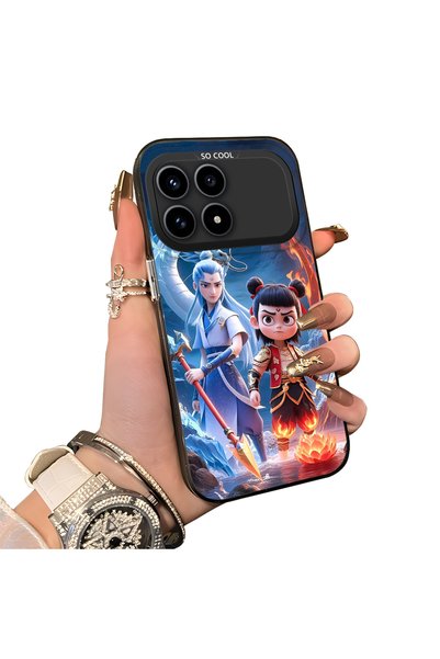 Hontinga Poco F8 Pro 5g Compatible Silicone Edge Hard Back Case Nezha Pattern...