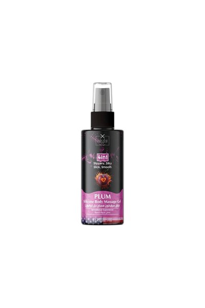 X-night Delight Plum Silicone Body Massage Gel 120 ml 4-in-1 Slippery Silky S...