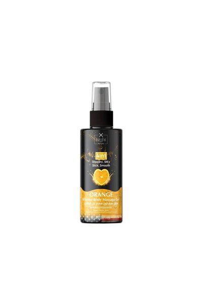 X-night Delight Orange Silicone Body Massage Gel 120 ml 4-in-1 Slippery Silky...