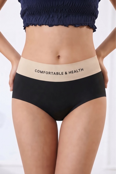 SWEETKORSE High Waist Invisible Seamless Non-Marking Elastic Breathable Ice S...