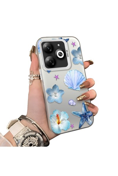Hontinga For Tecno Spark Go 2024 Compatible Silicone Edge Hard Back Case Sea ...