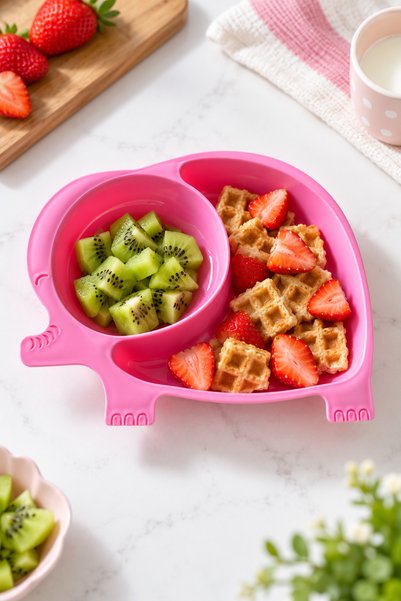 HOMENIVA 3-Compartment Children's Breakfast and Food Plate with Elephant Figure