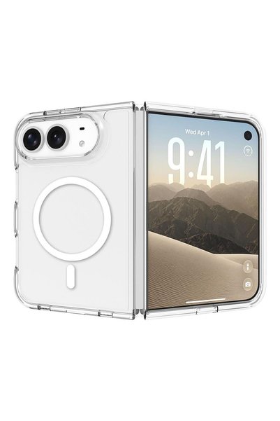 AktarMobile iPhone Duo uyumlu Şeffaf MagSafe Kılıf Ön Çerçeve & Arka Kapak Ka...
