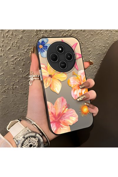CHICASELUX حافظة هاتف Redmi A4 المتوافقة مع تصميم الأزهار الاستوائية ونمط الش...